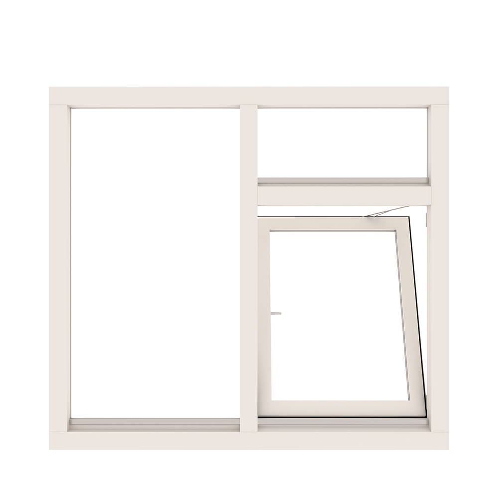 3-vaks-kozijn-met-bovenlicht en-draaikiepraam-rechts-open